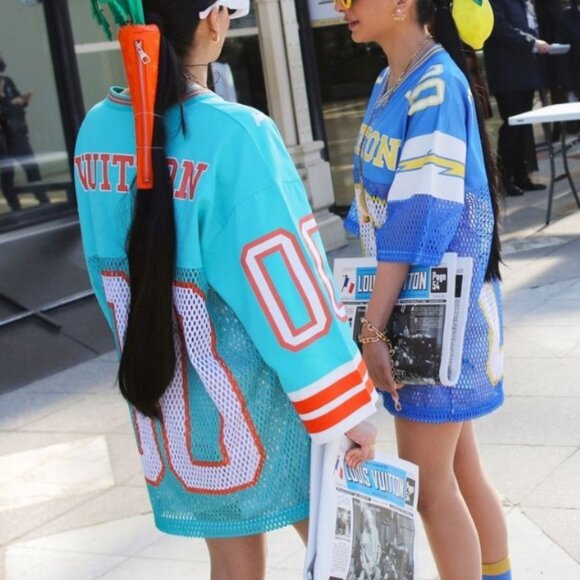 LOUIS VUITTON X VIRGIL ABLOH SS22 CHARGERS FOOTBALL MESH JERSEY SIZE SMALL NWOT - Picture 4 of 4